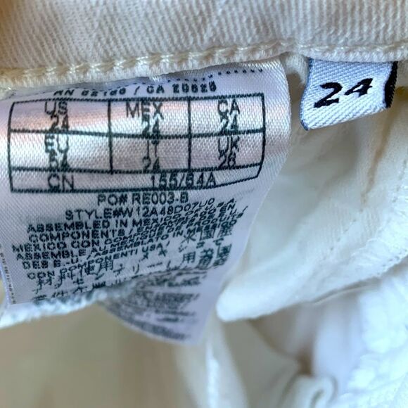 Women's White Distressed Embellished Beaded Skinny Jeans by Guess Size 24 - Picture 9 of 10